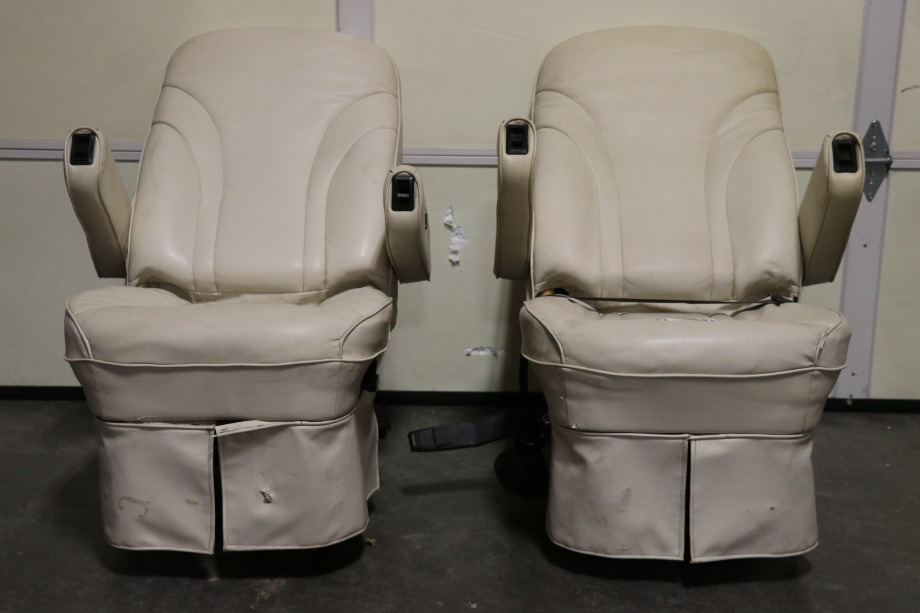 USED RV FLEXSTEEL VINYL CAPTAIN CHAIR SET FOR SALE RV Furniture 